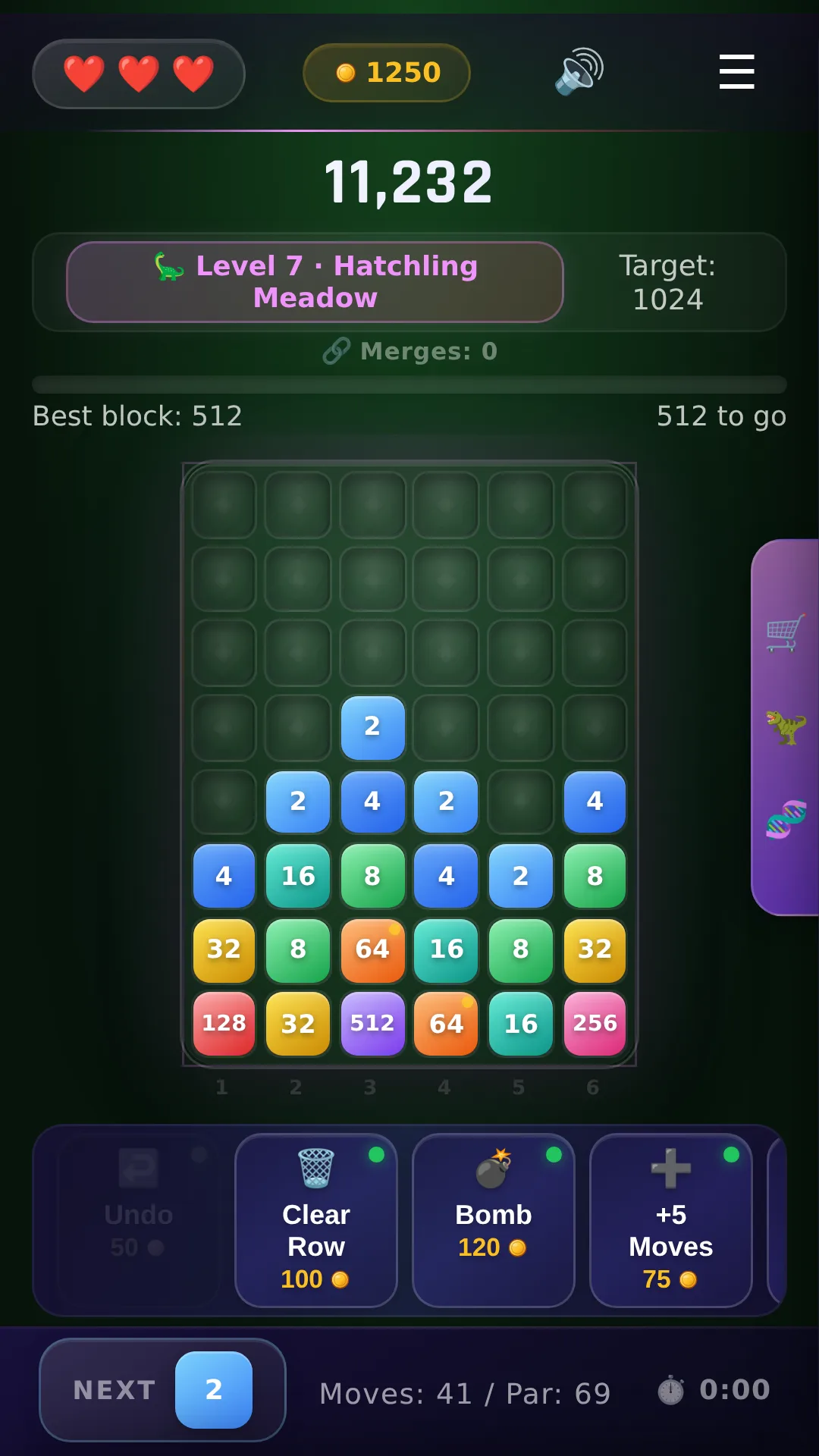 Drop blocks and chain cascading merges