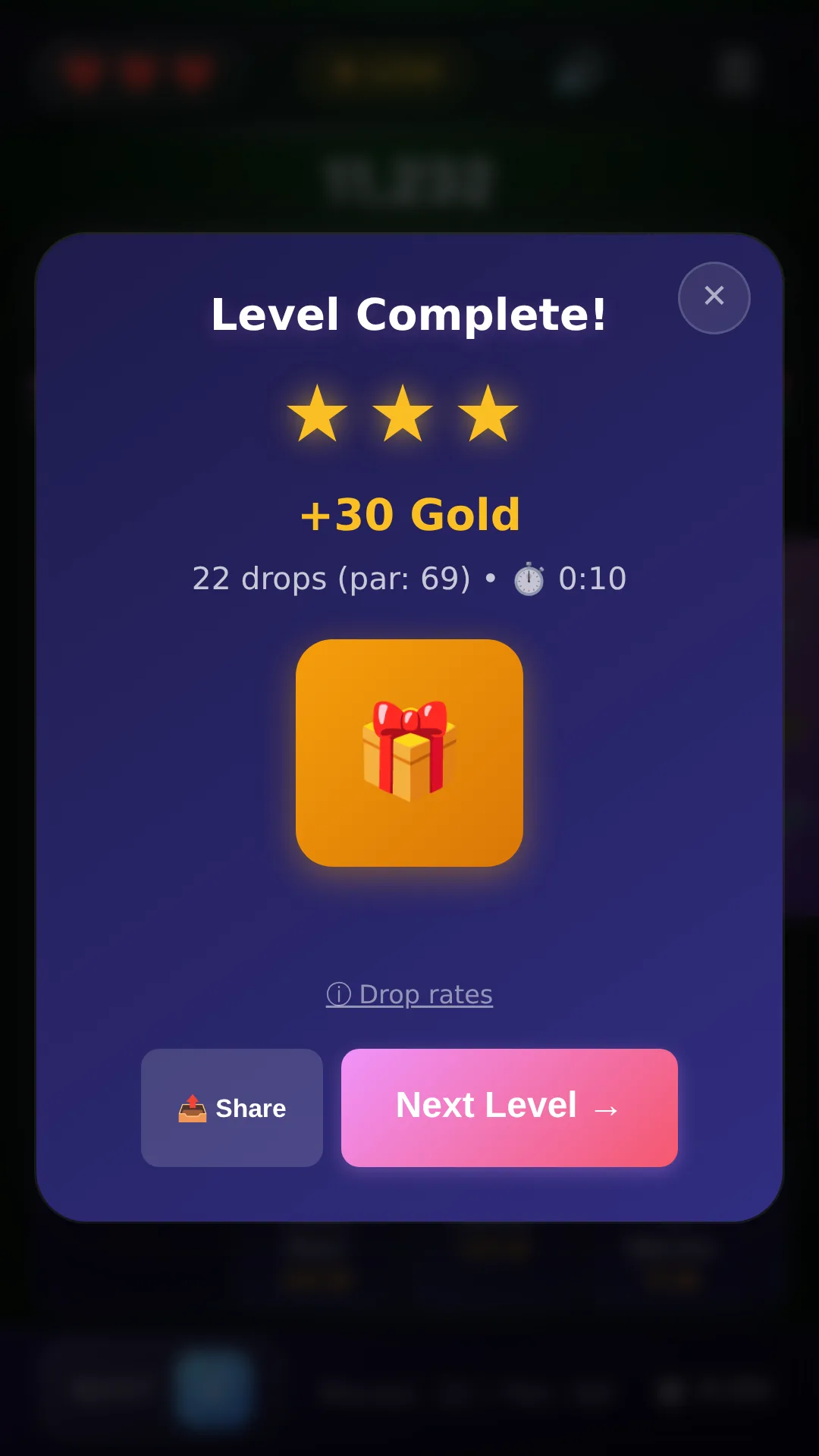 Clear the target block to complete a level